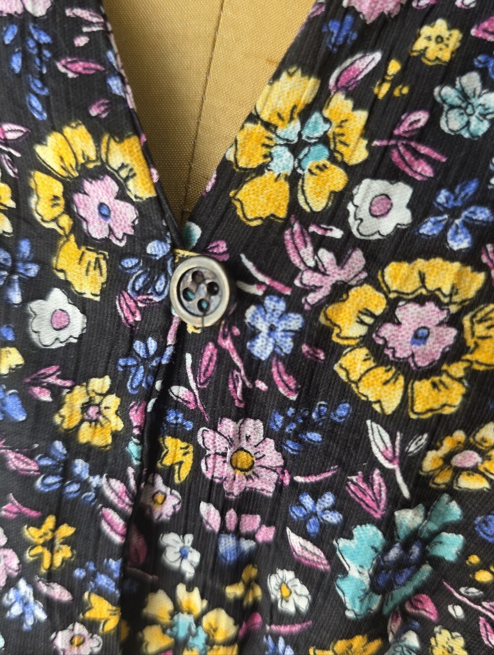 Zara Floral Mini Dress Black Colorful Long Sleeve - Picture 5 of 7